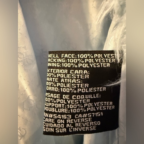 Guess Los Angeles Powder Blue Faux fur teddy coat. Size large. - Picture 10 of 16